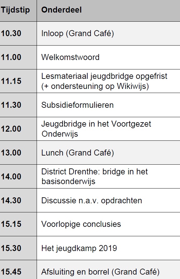 kaderdag jeugd programma