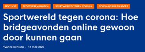 noc*nsf artikel sportwereld tegen corona